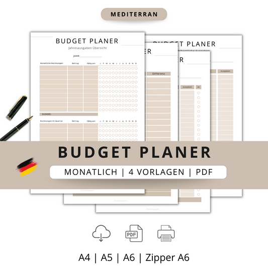 Budget Planer Einsteiger, 4 Varianten, beige