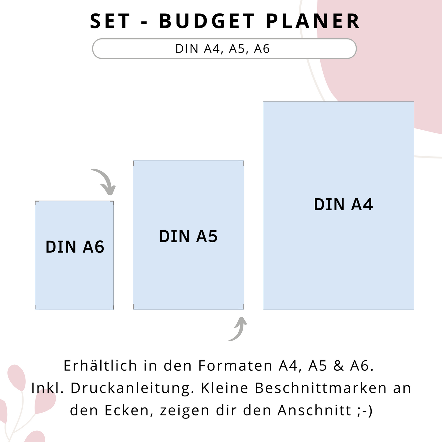 Budget Planer 4 Varianten, rosa II