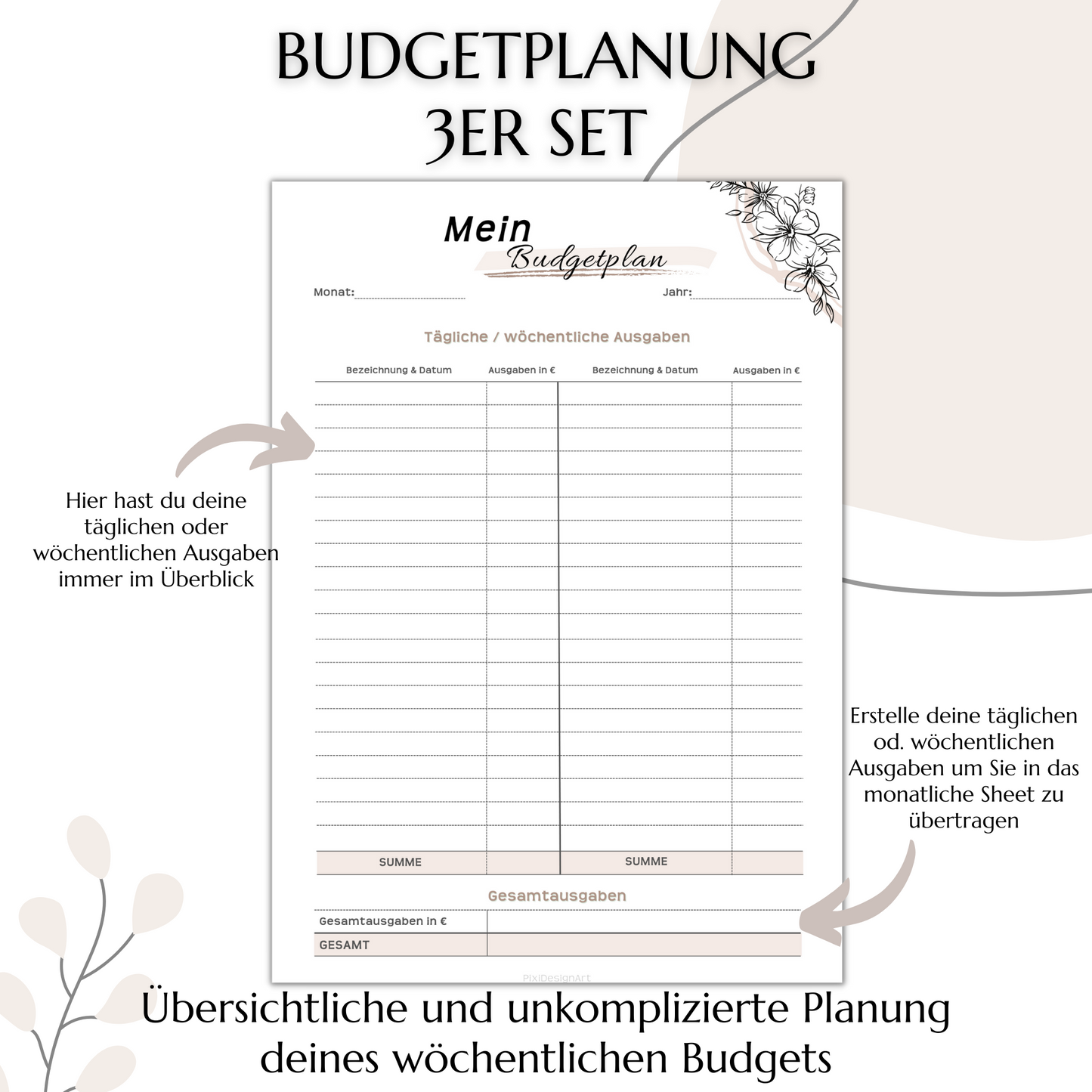 Shop-Paket - 3tlg. Budget-Planer