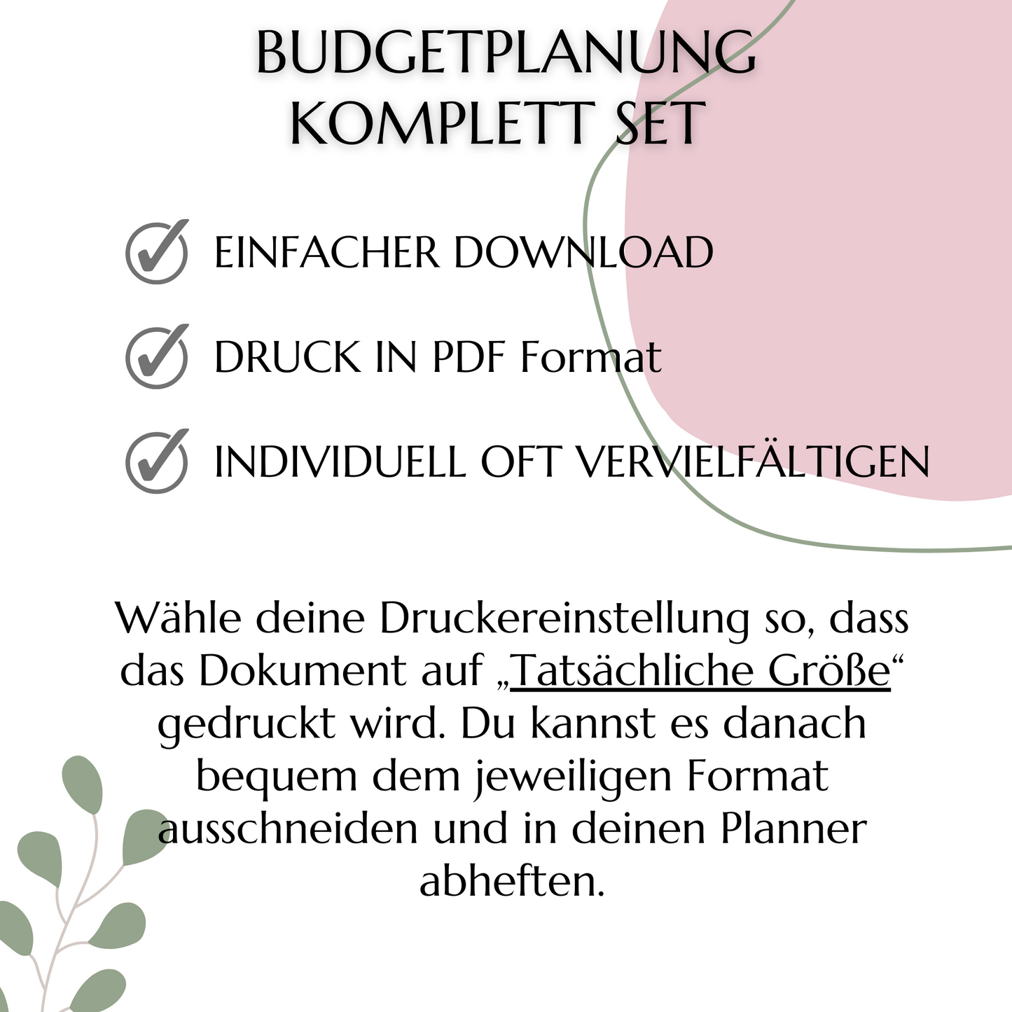 Budget Planer Deutsch A6, rosa, 10 Versionen