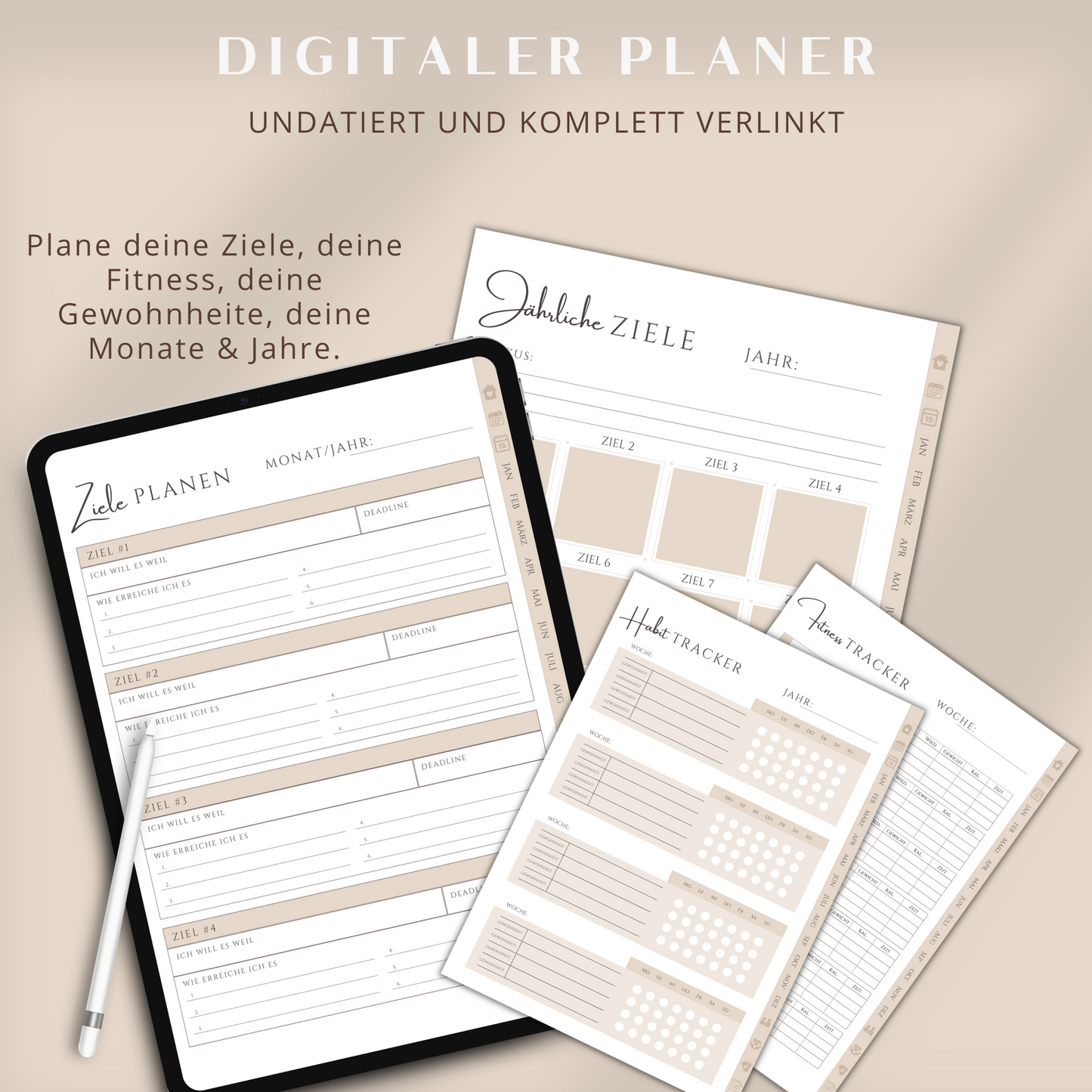Digitaler Budgetplaner, beige