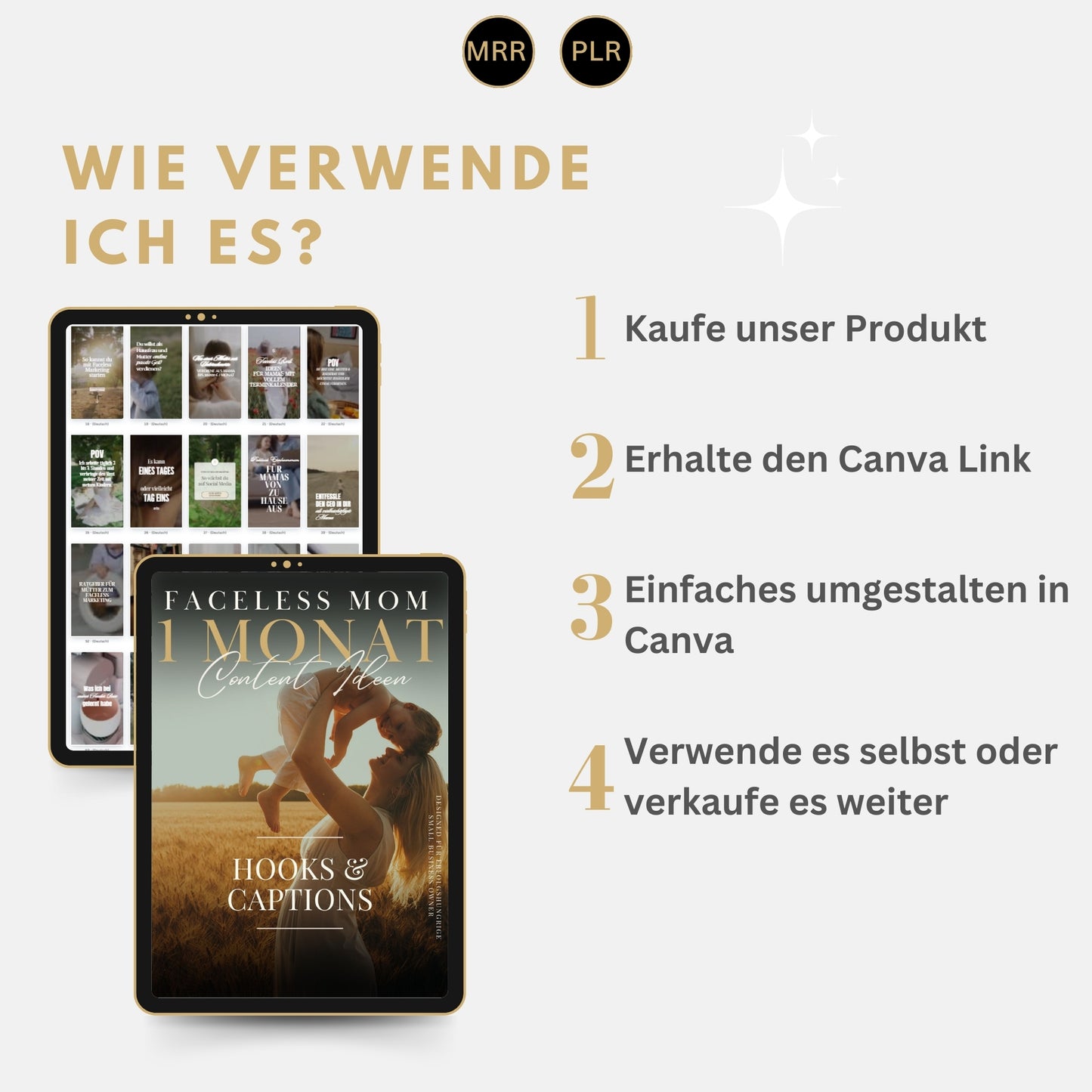 Faceless Mom Reels Deutsch, Instagram, Canva Templates, DFY, Digitales Marketing mit Master Resell Rechte, MRR / PLR, Canva, Wiederverkauf