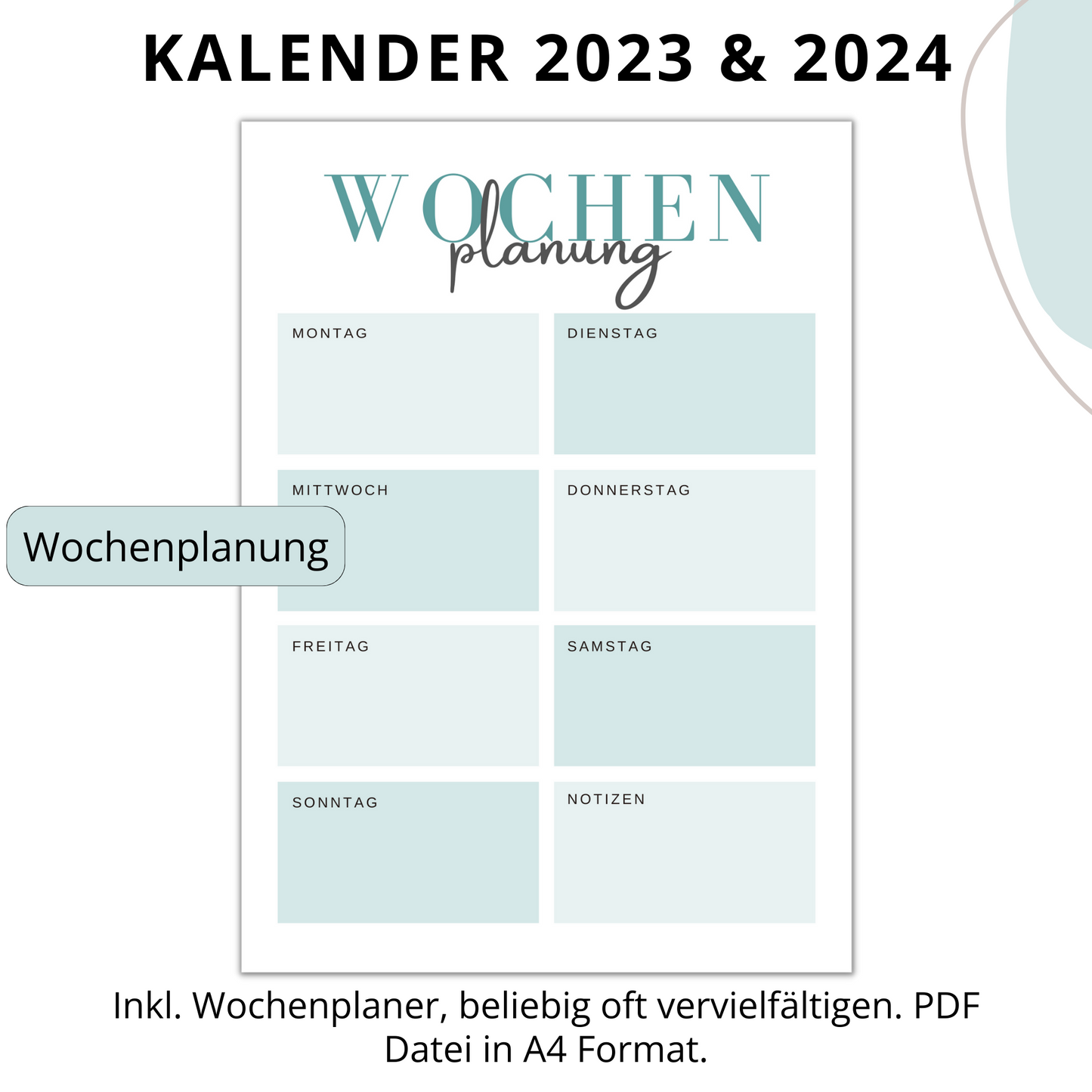 Kalender 2024, blau
