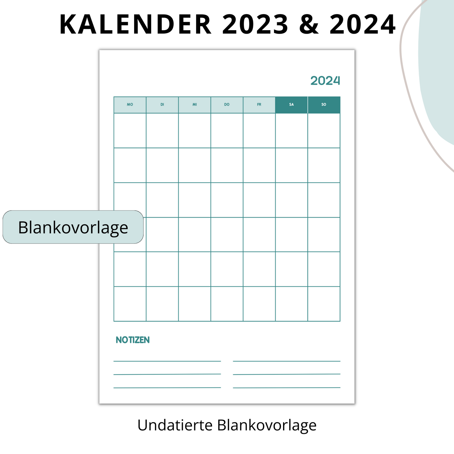 Kalender 2024, blau