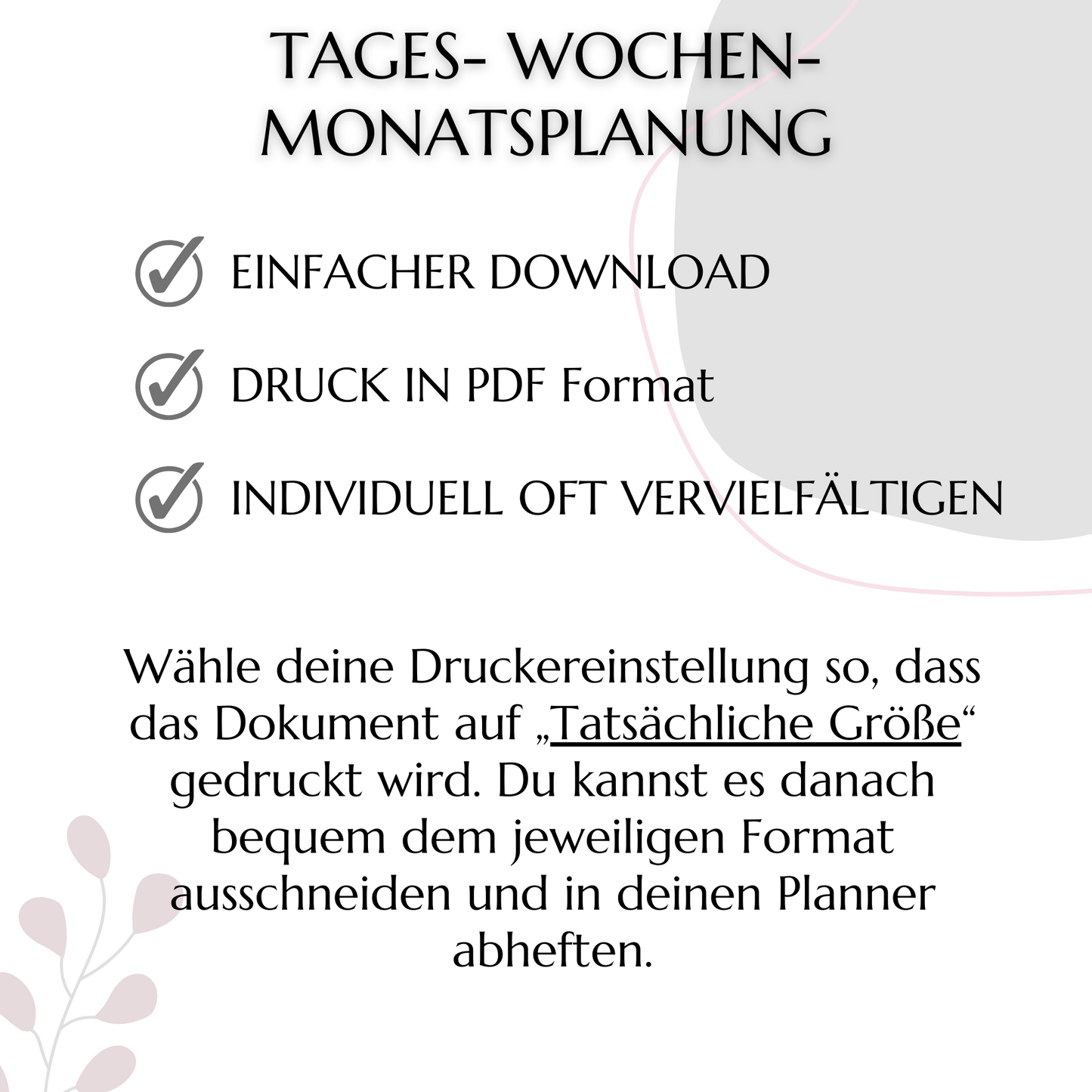 Tagesplaner & Aufgabenliste rosa grau