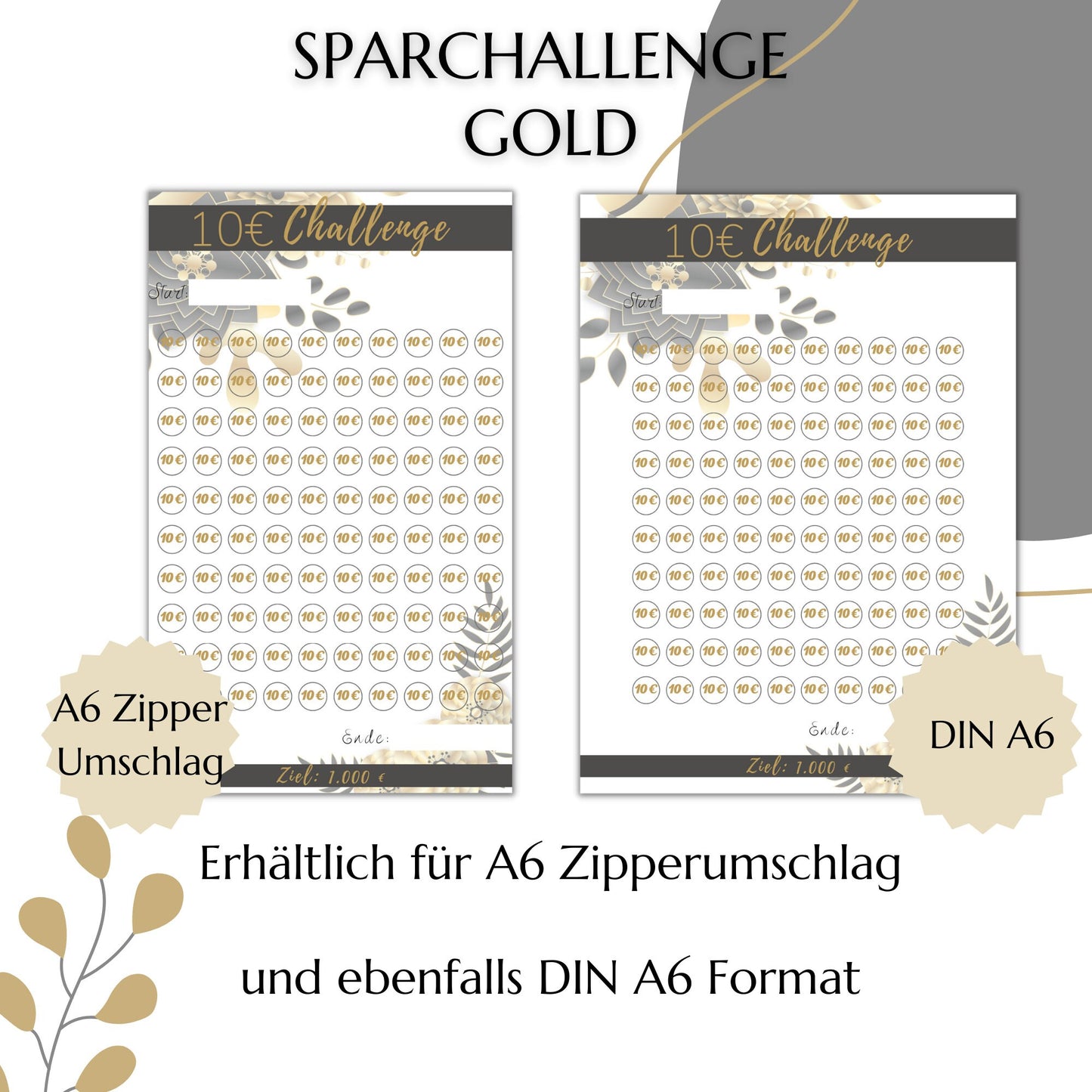 Sparchallenge 1-50 Euro, schwarz