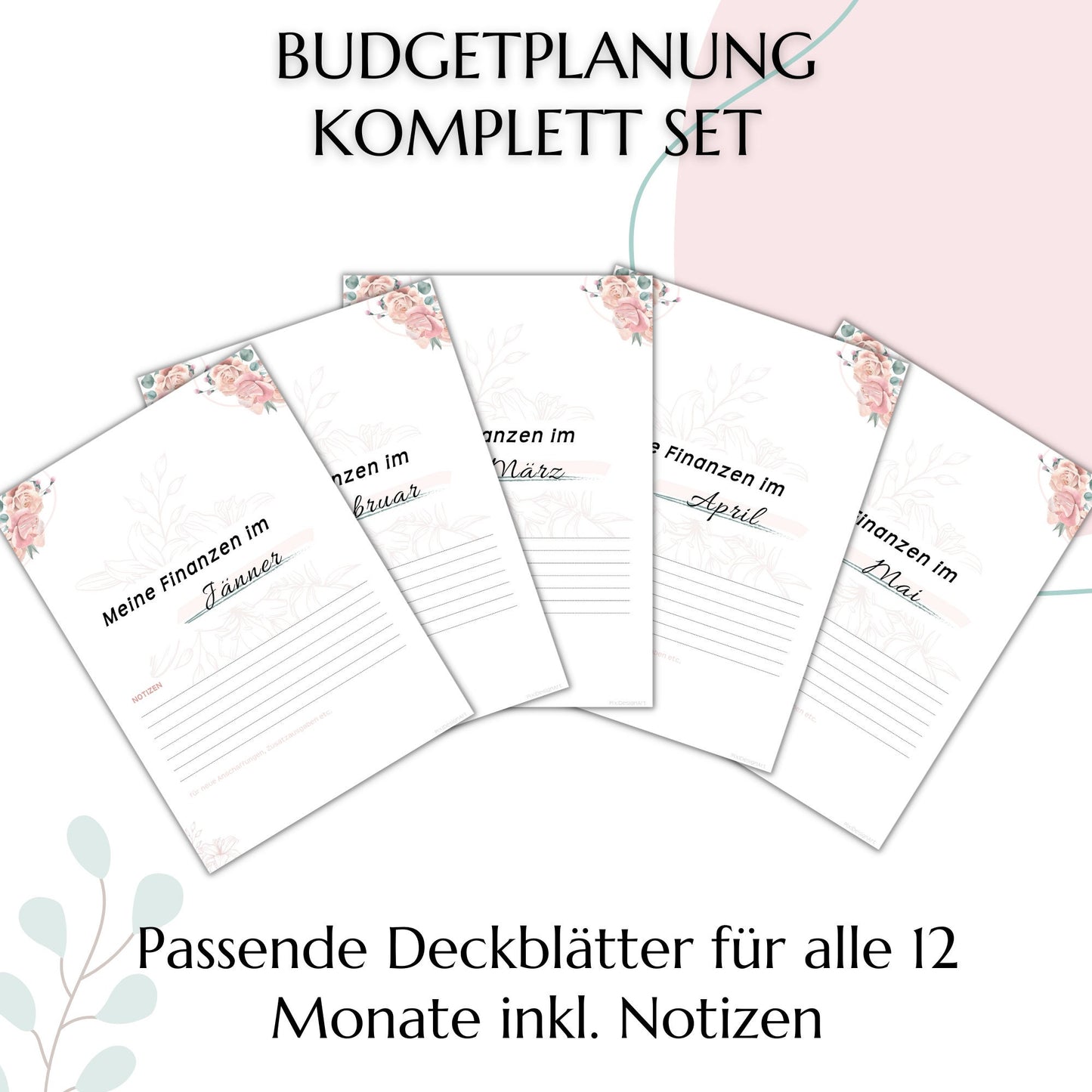 Budget Planer & Deckblätter rosa