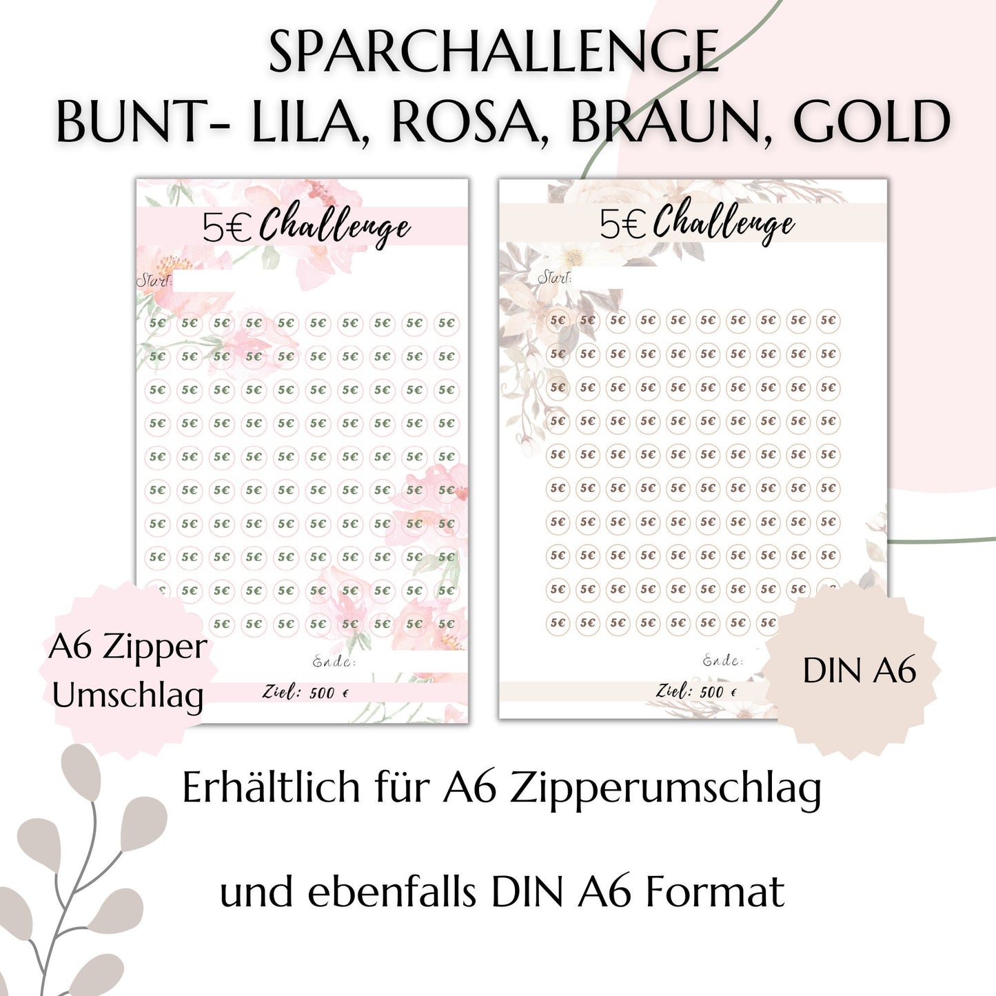 Sparchallenge 5 Euro, bunt