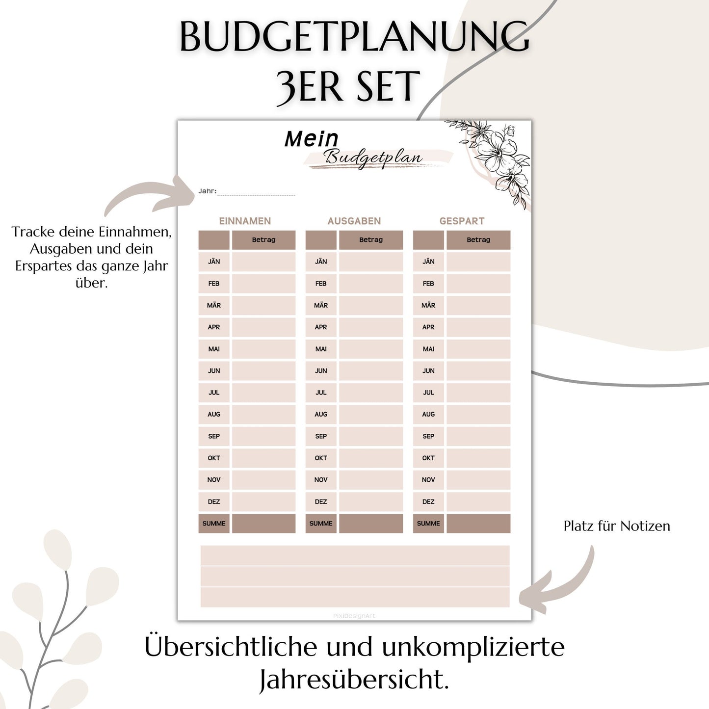 Shop-Paket - 3tlg. Budget-Planer