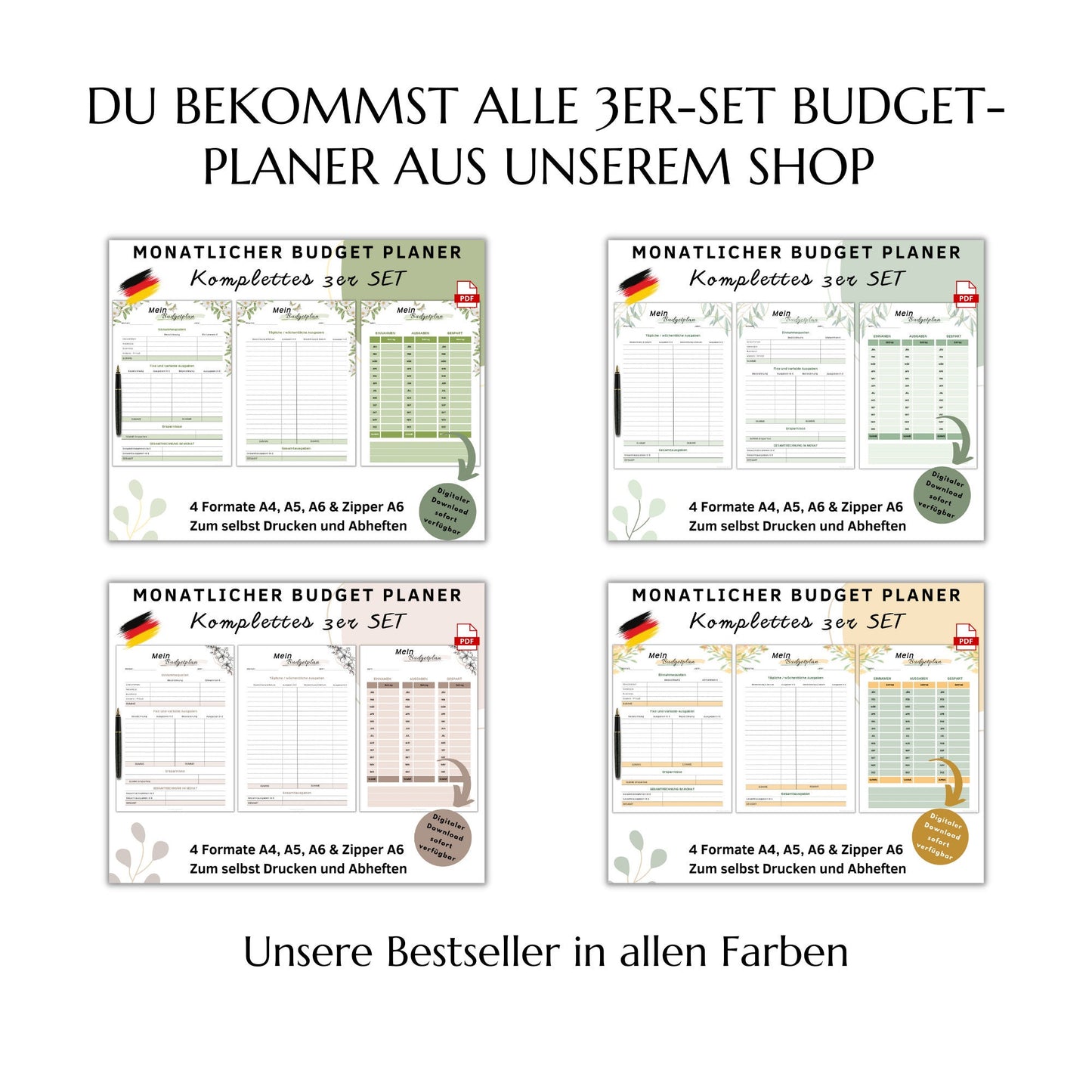 Shop-Paket - 3tlg. Budget-Planer