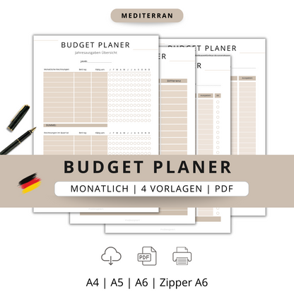 Budget Planer Einsteiger, 4 Varianten, beige