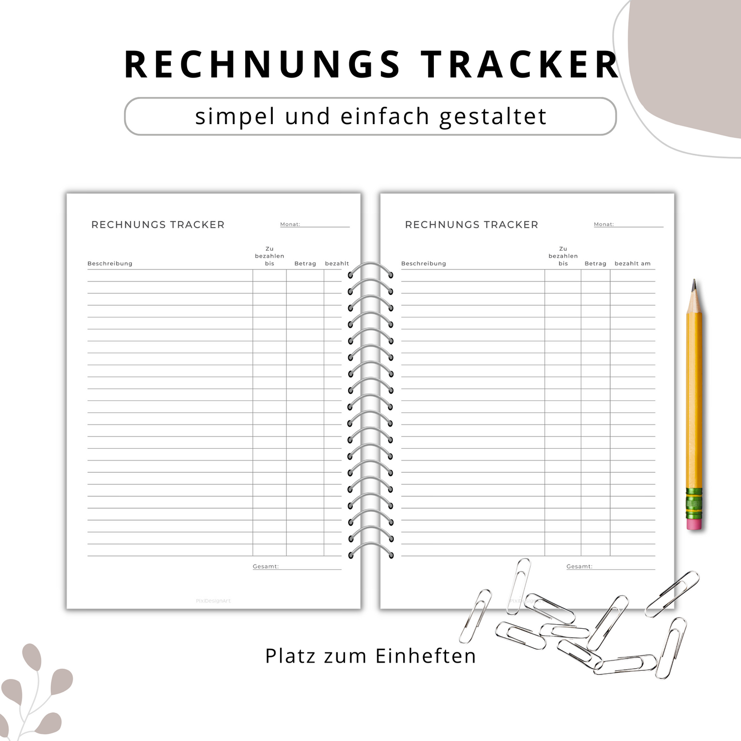 Rechnungs-Tracker, 3 Versionen