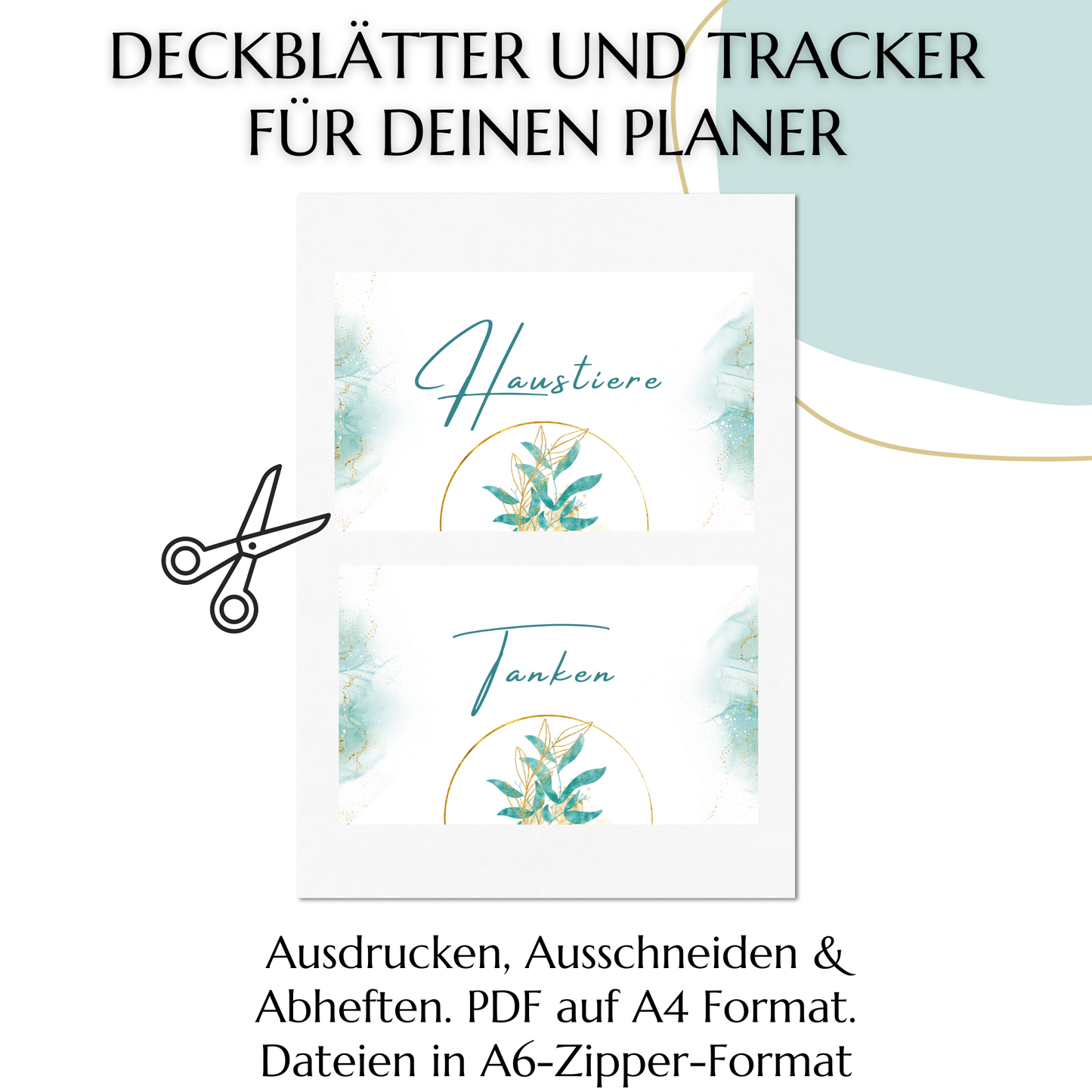 Umschlagmethode  - 46 Deckblätter, türkis