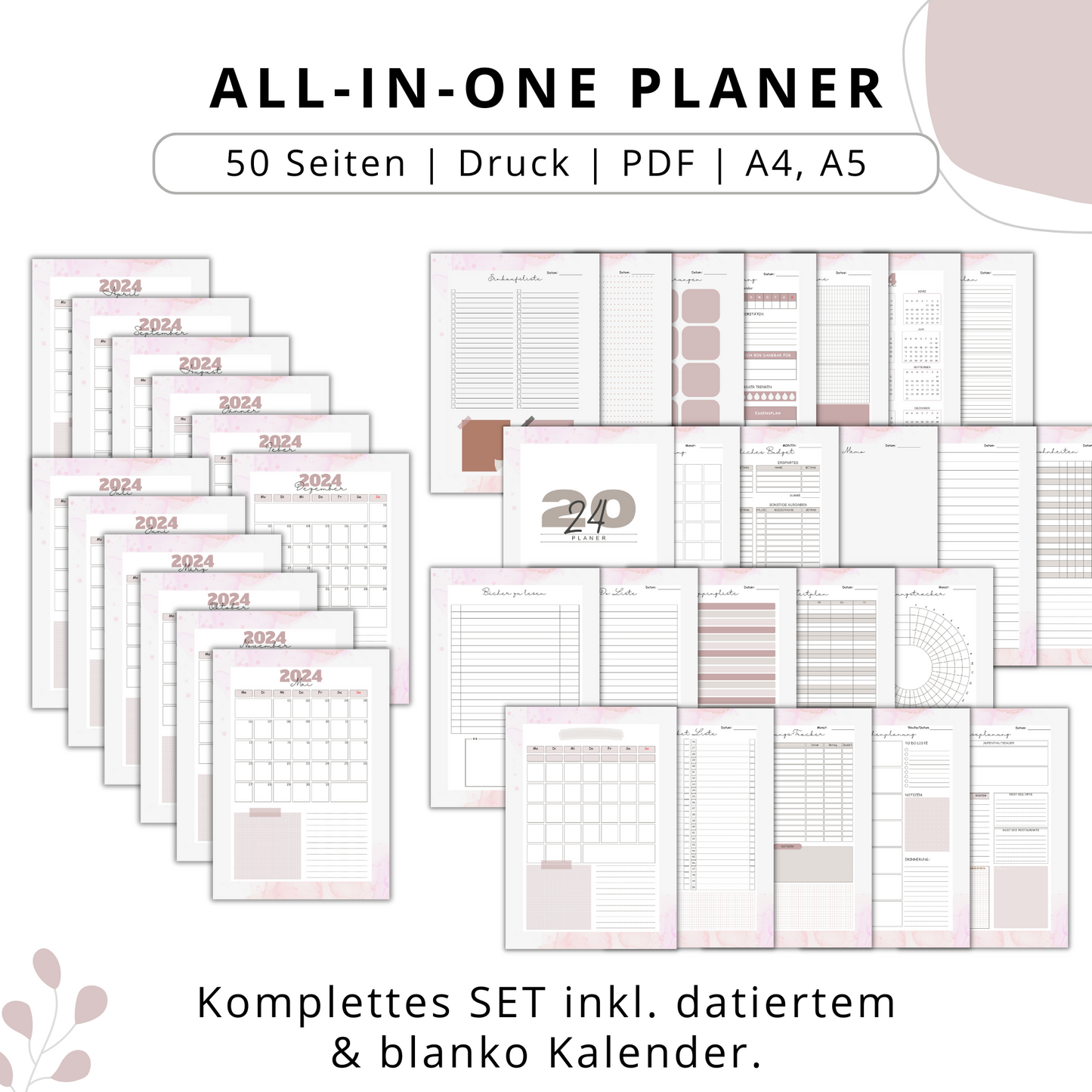 Haushaltsplaner & Kalender 2024, SET Deutsch