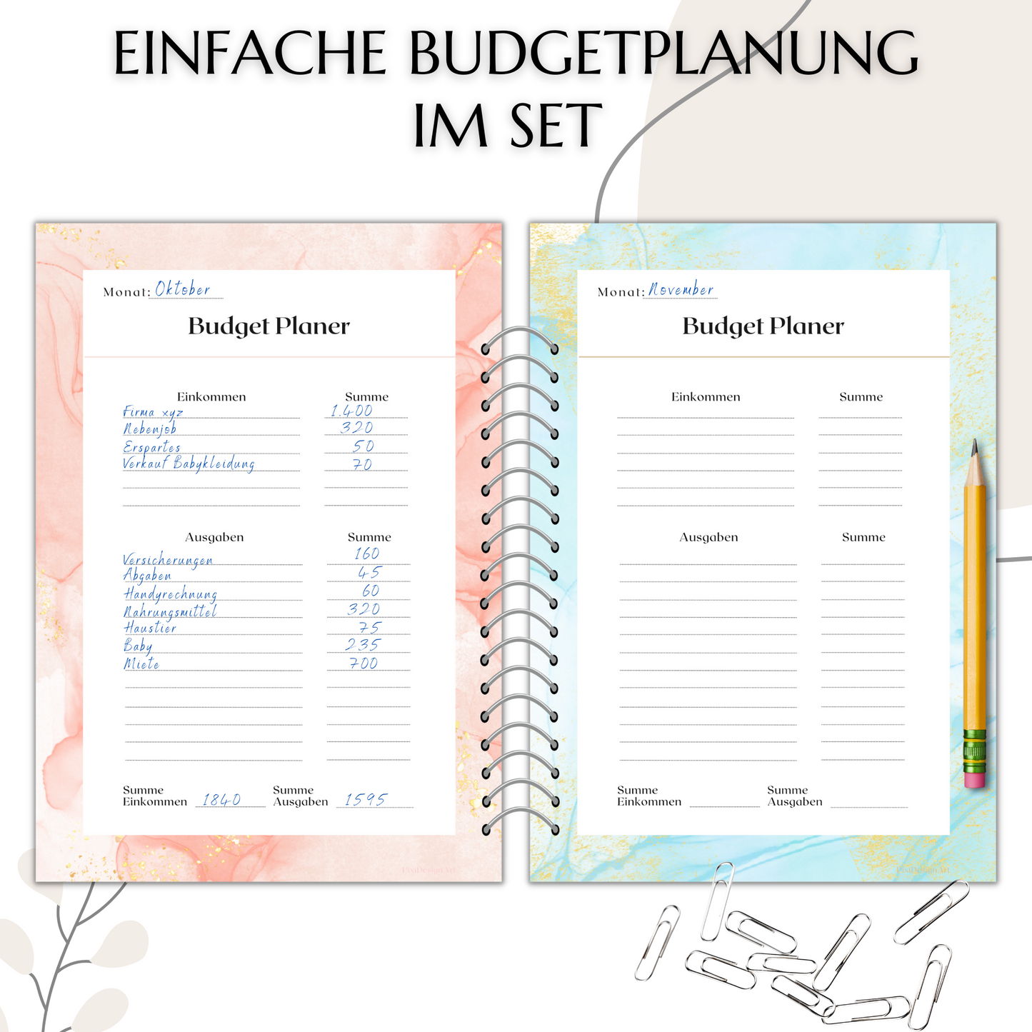Budget Planer simple bunt