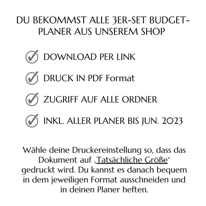 Shop-Paket - 3tlg. Budget-Planer