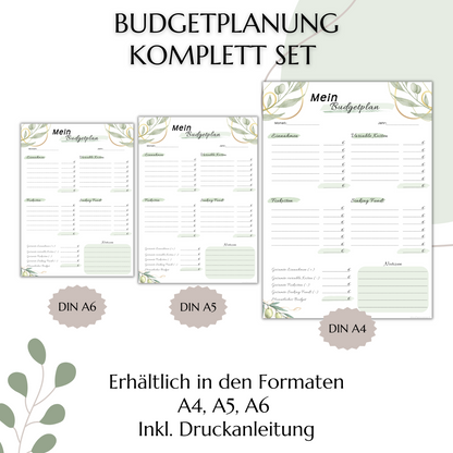 Budget Planer & Deckblätter, grün