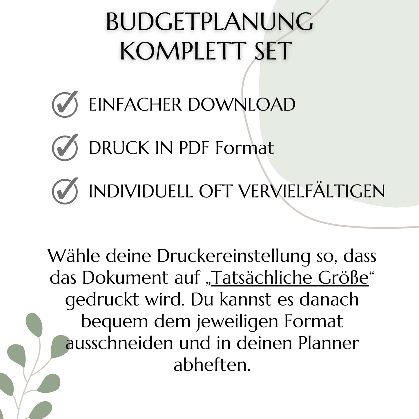 Budget Planer & Deckblätter, grün