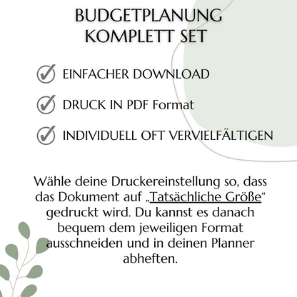 Budget Planer & Deckblätter, grün