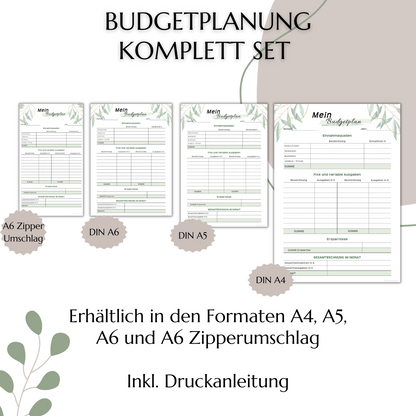 Budget Planer, grün, A4, A5 & A6