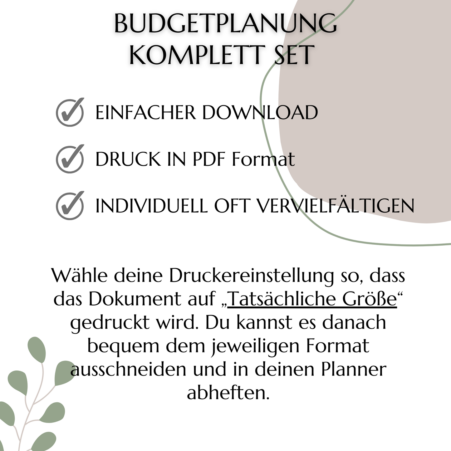 Budget Planer, grün, A4, A5 & A6