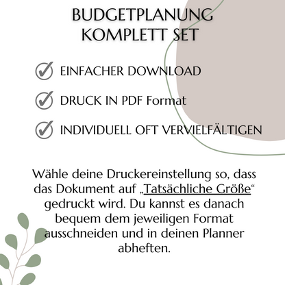 Budget Planer, grün, A4, A5 & A6