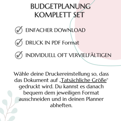 Budget Planer &  Deckblätter rosa