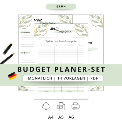 Budget Planer & Deckblätter, grün