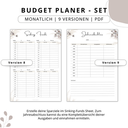 Budget Planer- SET 9 Varianten, beige