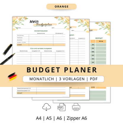 Budget Planer, gelb, A4, A5 & A6, inkl. Jahresansicht