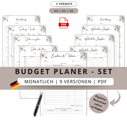 Budget Planer- SET 9 Varianten, beige