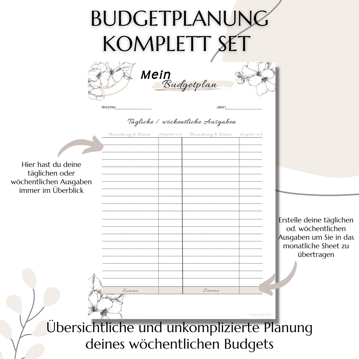 Budget Planer & Deckblätter, mediterran