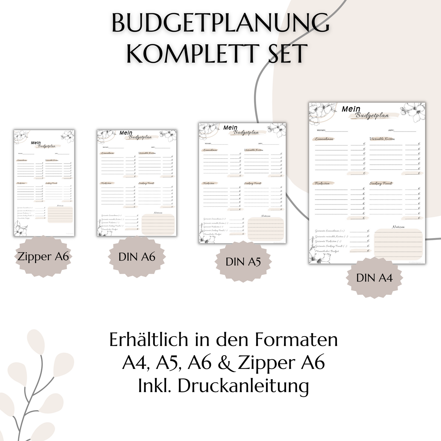 Budget Planer & Deckblätter, mediterran