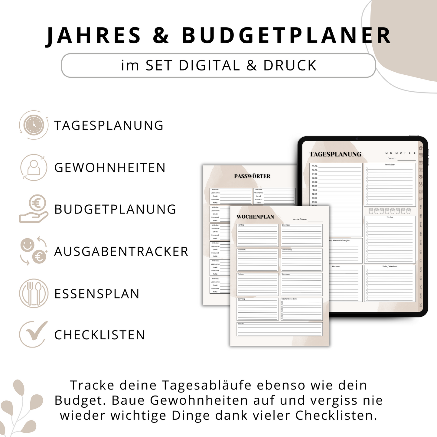 Digitaler Planer Deutsch, undatiert