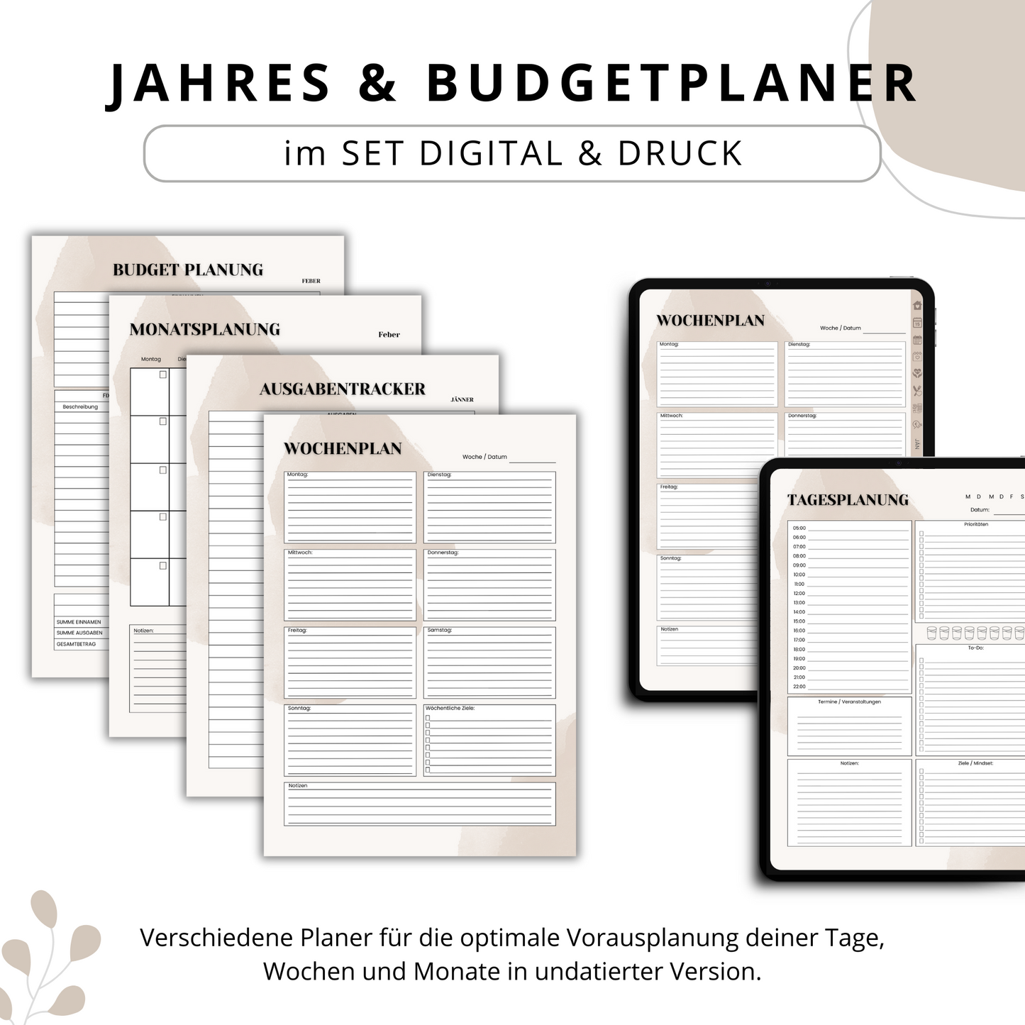 Digitaler Planer Deutsch, undatiert