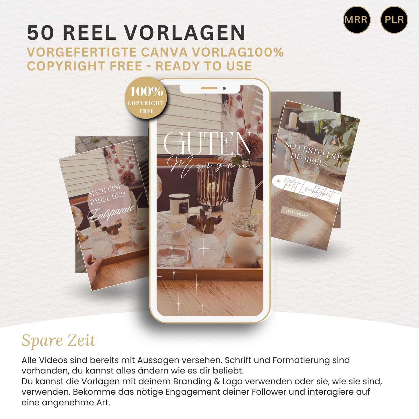 Faceless Video Reels Deutsch, Instagram Templates, DFY Content, Digitales Marketing mit Master Resell Rechte, MRR PLR, Canva, Wiederverkauf