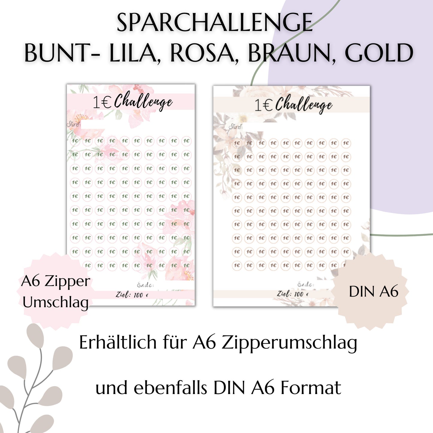 Sparchallenge 1 Euro, bunt