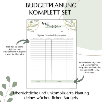 Budget Planer & Deckblätter, grün