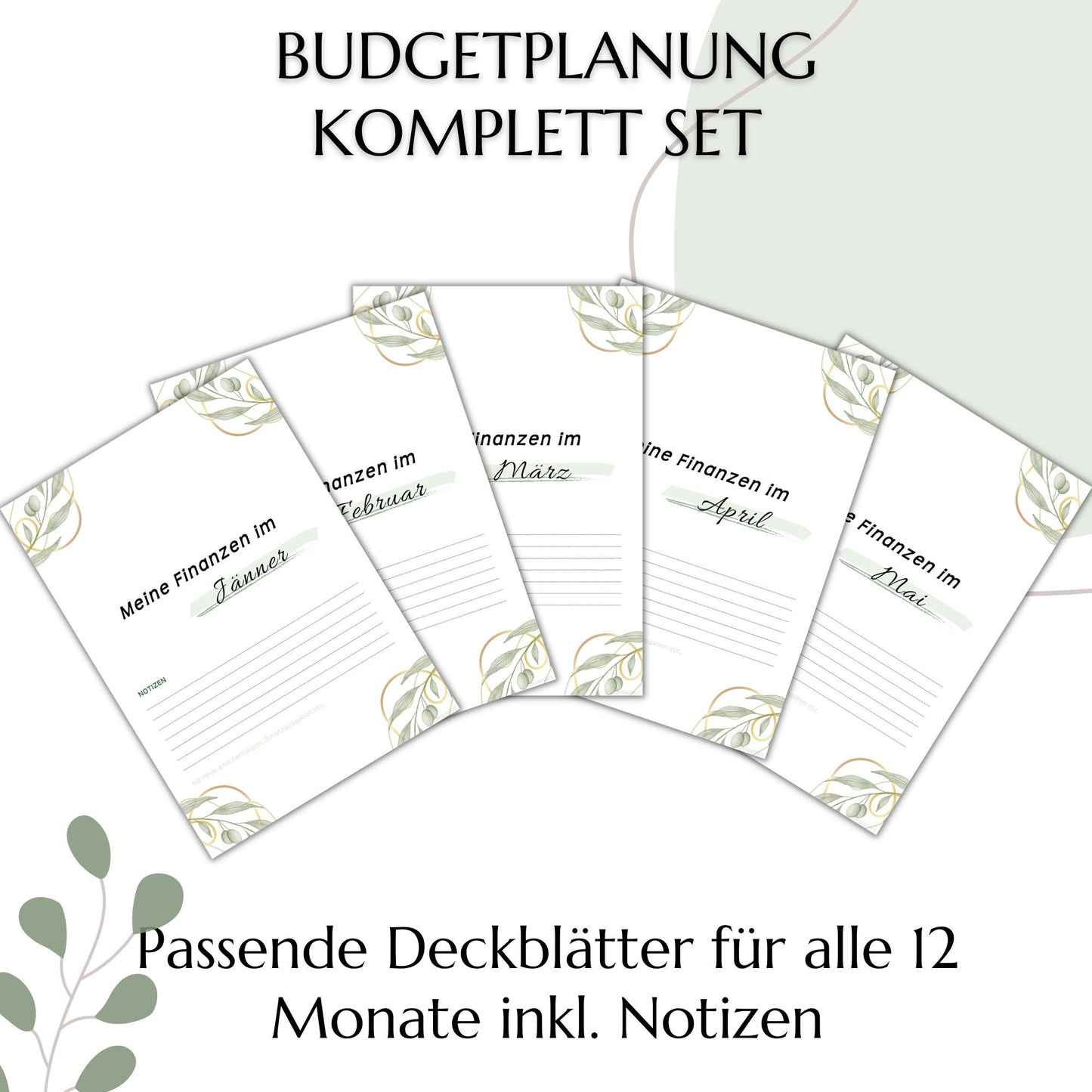 Budget Planer & Deckblätter, grün