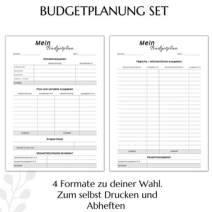 Budget Planer, grau, A4, A5 & A6