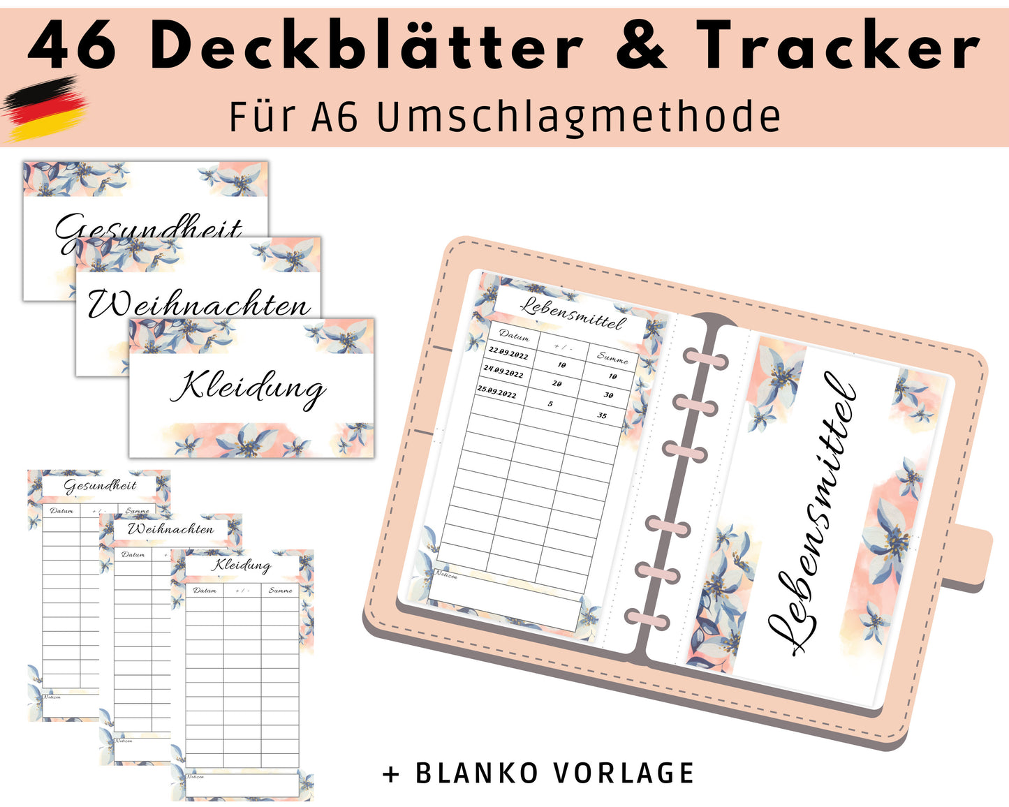 Umschlagmethode - 46 Deckblätter, rosa