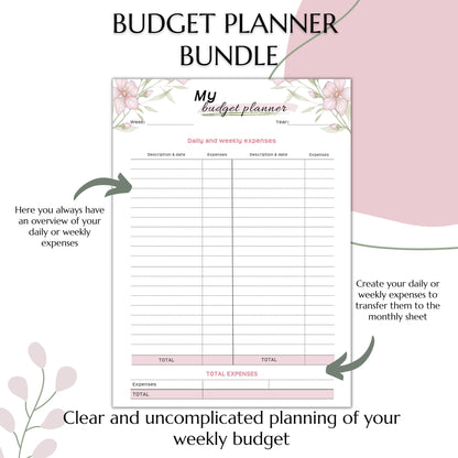 Budget Planer EN, pink, A4, A5 & A6