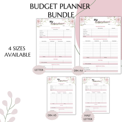 Budget Planer EN, pink, A4, A5 & A6