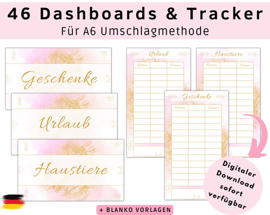 Umschlagmethode - 46 Deckblätter rosa boho