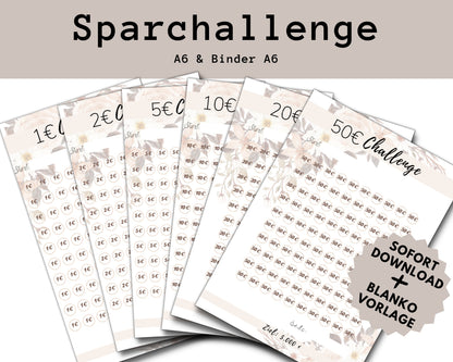 Sparchallenge 1-50 Euro, beige