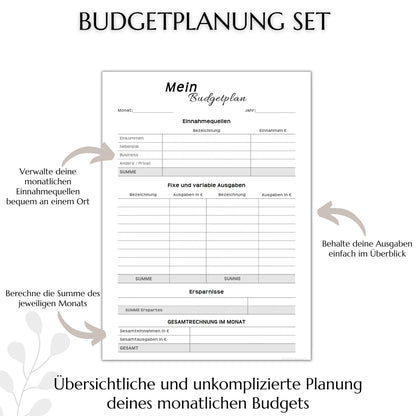 Budget Planer, grau, A4, A5 & A6