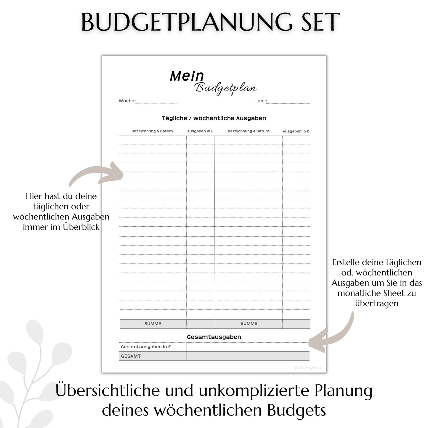 Budget Planer, grau, A4, A5 & A6