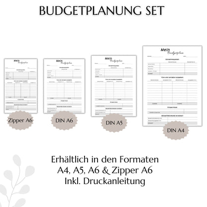 Budget Planer, grau, A4, A5 & A6