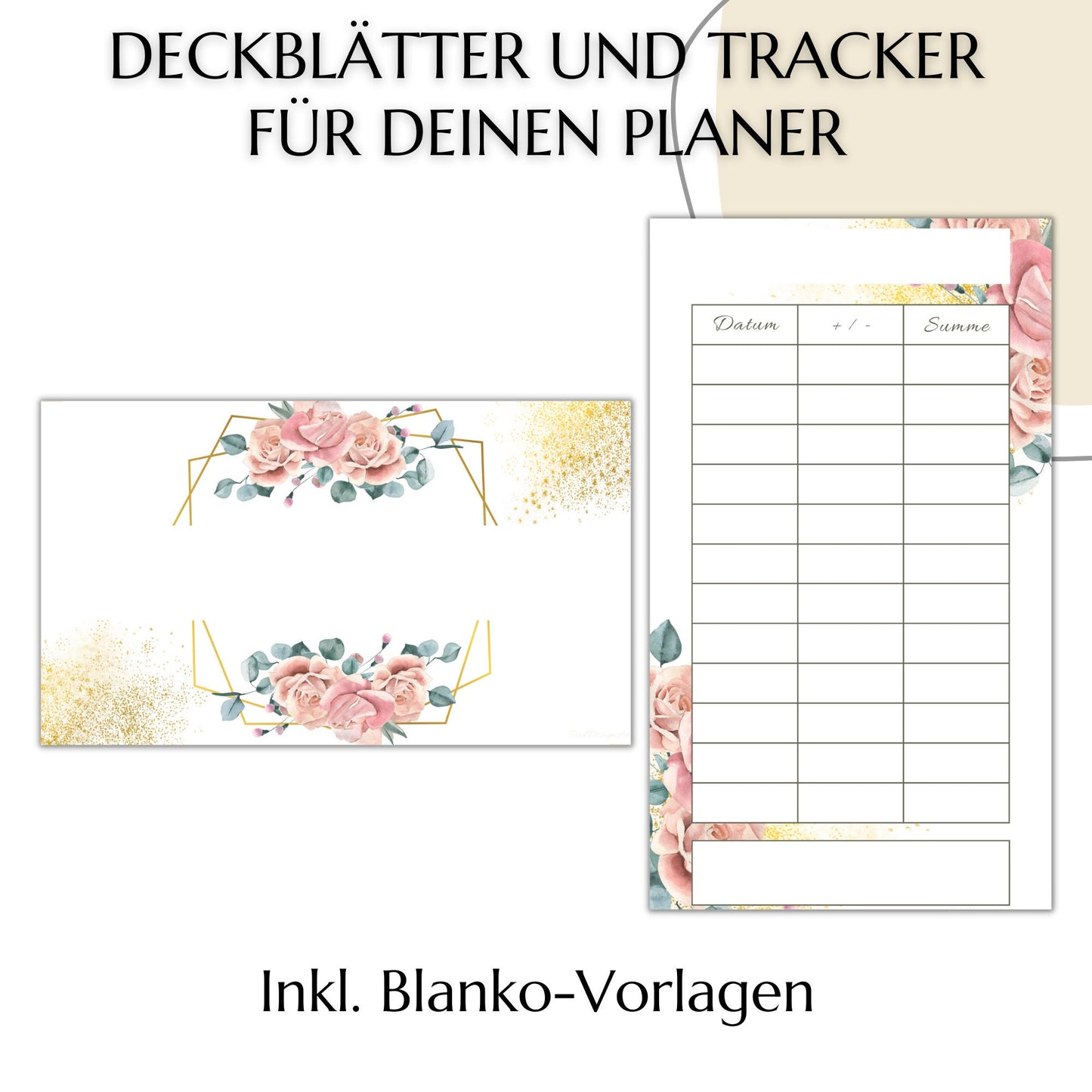 Umschlagmethode  - 46 Deckblätter, golden