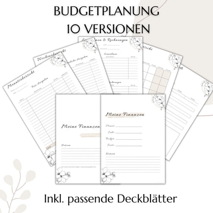 Budget Planer Deutsch A4, A5, A6, beige, 10 Versionen